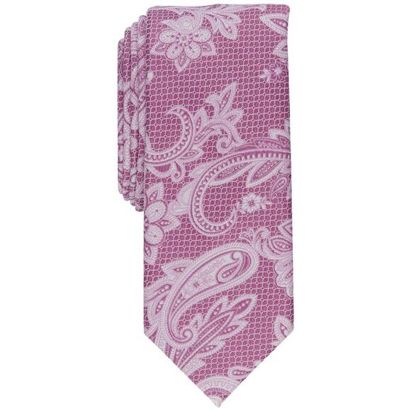 Alfani Menswear Mauve Pink Paisley Print Neck Tie, OS - Picture 1 of 1